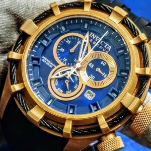 Invicta Bolt Swiss Chronography Rose Gold Tone Mens Watch.